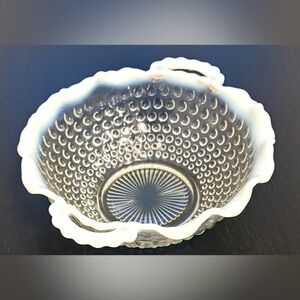 Fenton White Hobnail Glass Bowl
